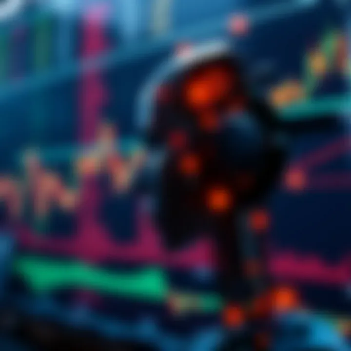 Conceptual visualization of artificial intelligence integrating with financial market data streams