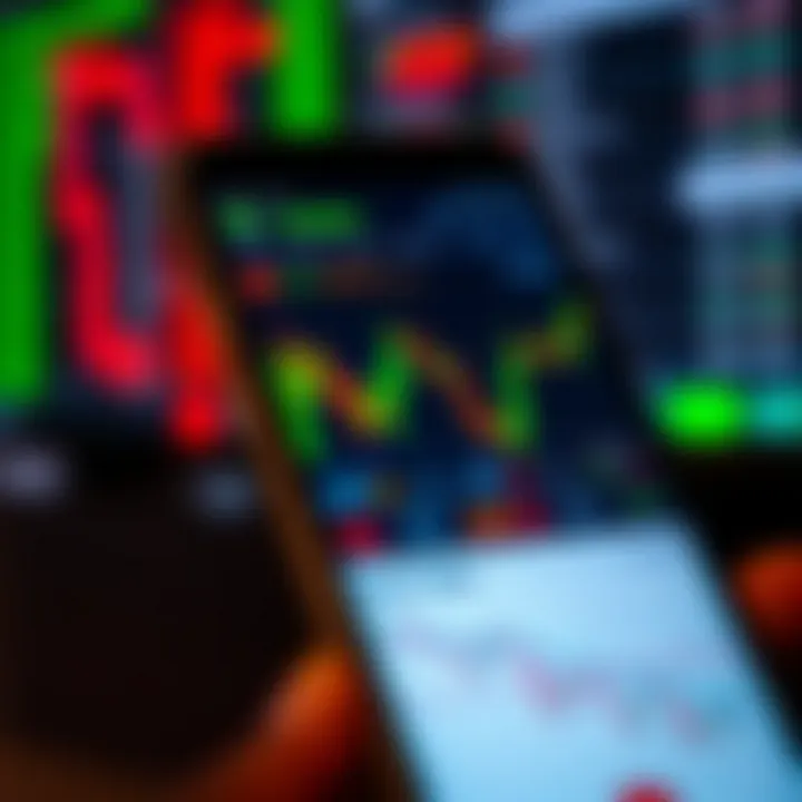 Mobile phone screen displaying forex trading charts and currency pairs relevant to Kenyan market