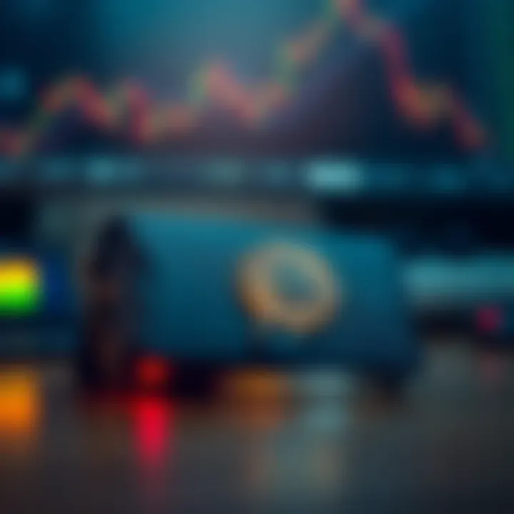 Secure digital wallet with blockchain symbols representing safety and encryption in crypto trading