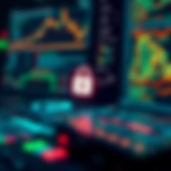 Conceptual illustration of binary tools applied in cybersecurity and data analysis with charts and code snippets