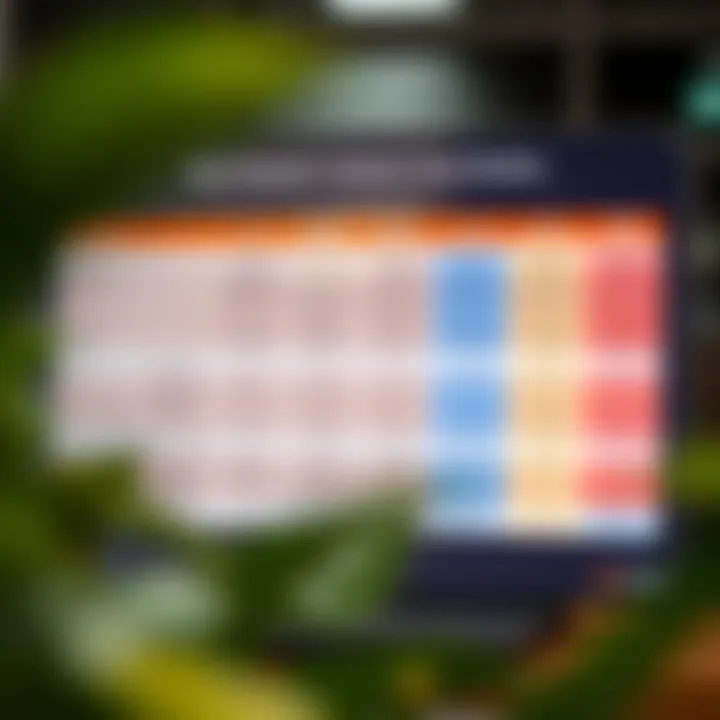 Comparison chart displaying features and costs of various forex brokers available in Kenya