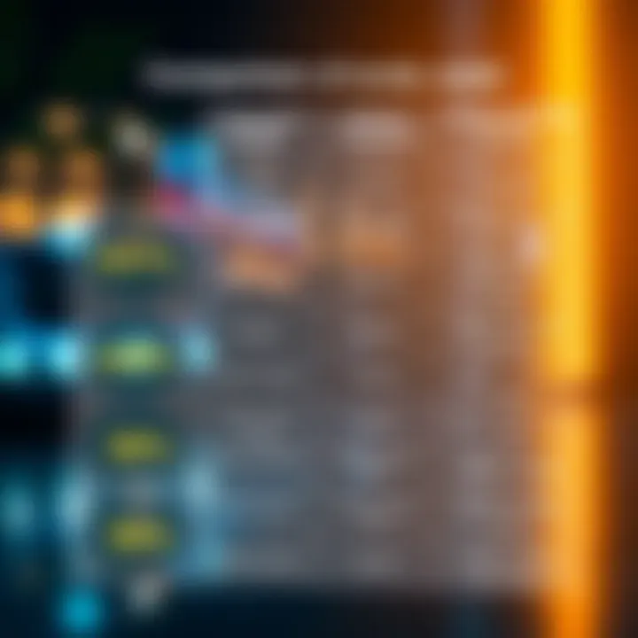 Comparison chart of features and benefits of popular forex trading applications for Kenyan users