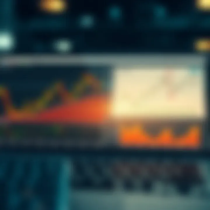 Illustration showing comparison of forex trading charts and binary options payout diagrams