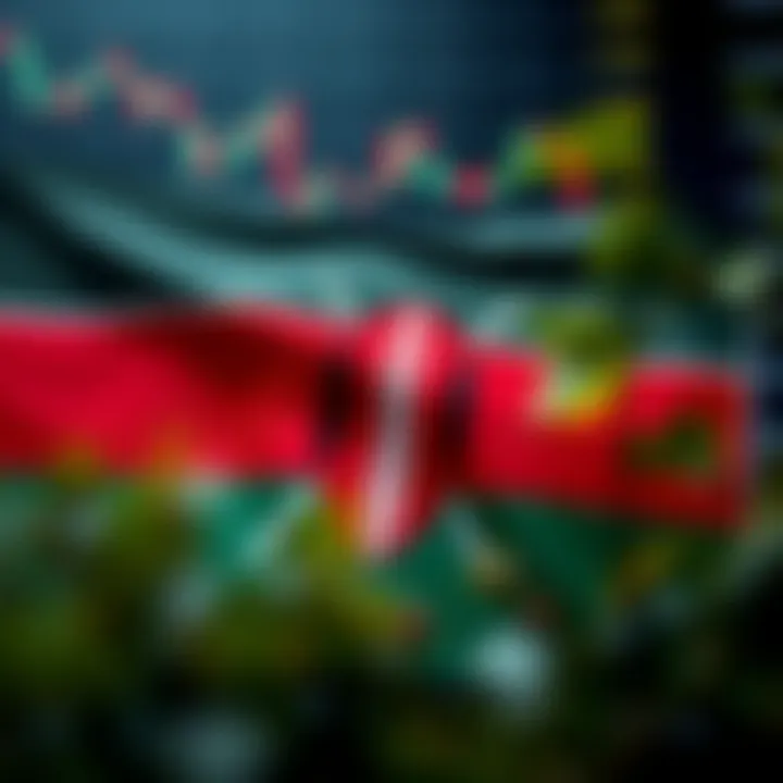 Kenyan flag overlaid with financial graphs and trading strategy icons