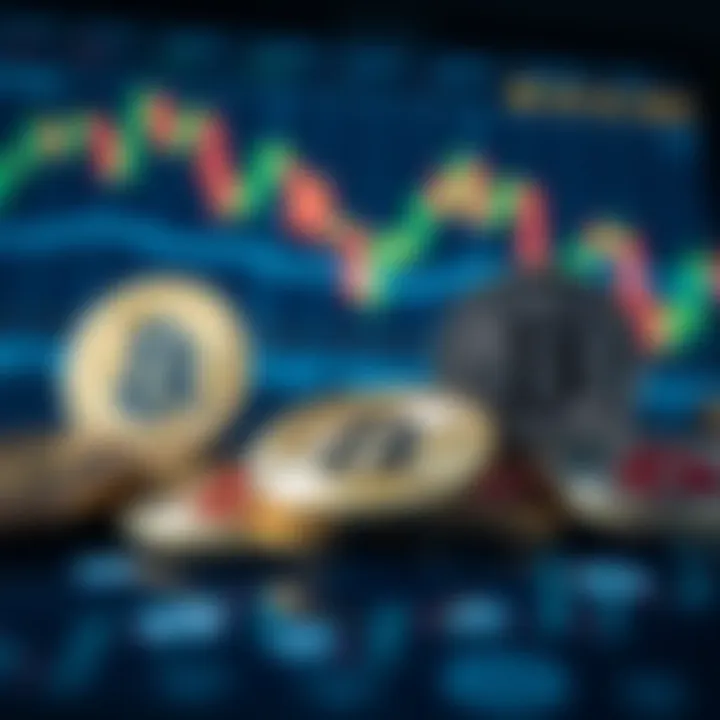 Digital coins and financial charts symbolizing cryptocurrency trading in Kenya