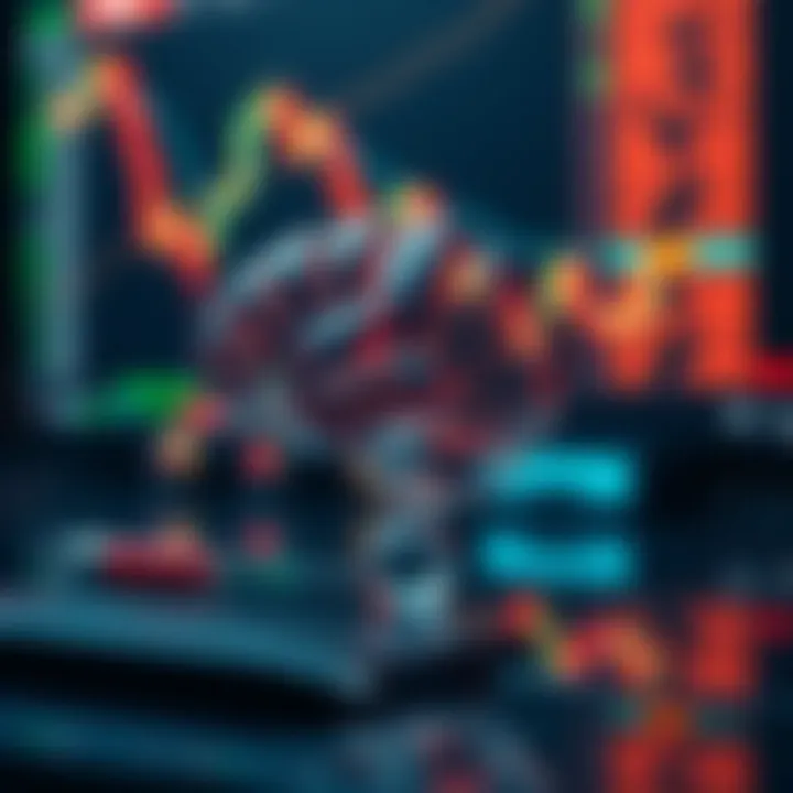 Abstract representation of risk management and trading psychology concepts