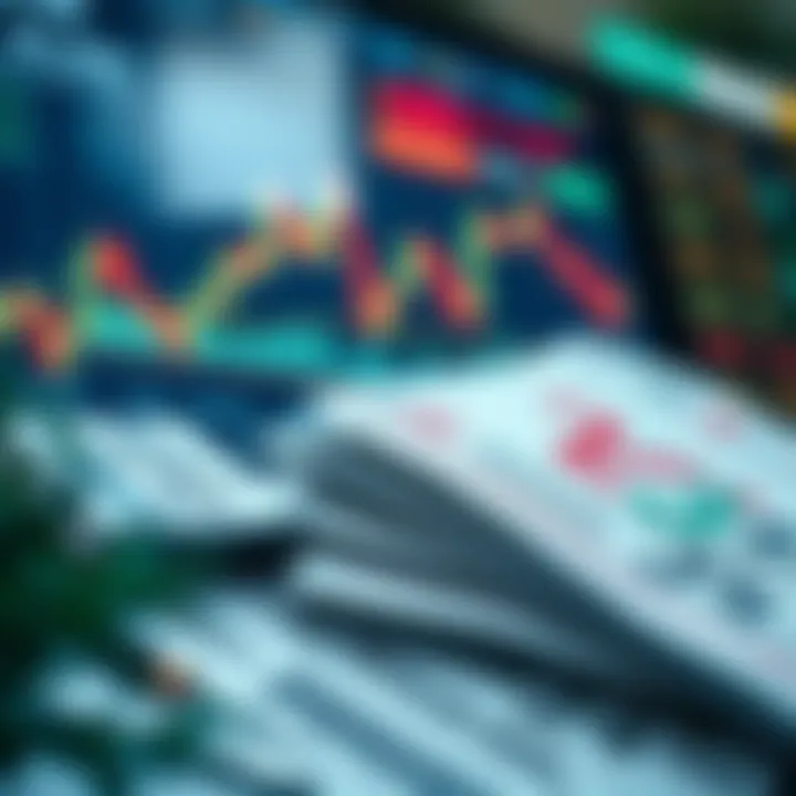 Currency charts and trading notes representing risk management in forex