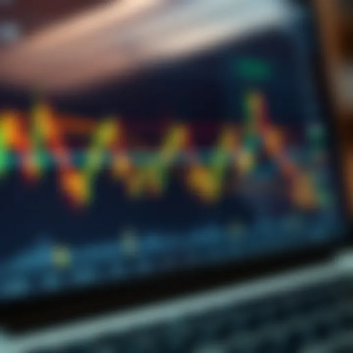 Digital chart showing currency pair fluctuations on a trading platform