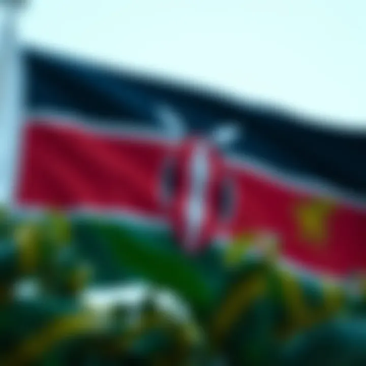 Regulatory compliance symbols and Kenyan flag representing forex market governance