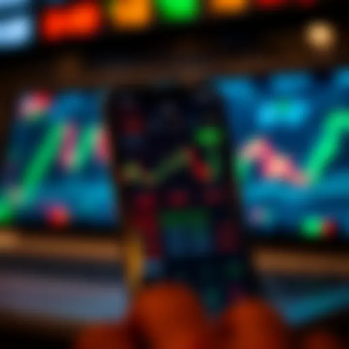 Mobile device showing forex trading app interface with currency charts and exchange rates relevant to Kenyan market