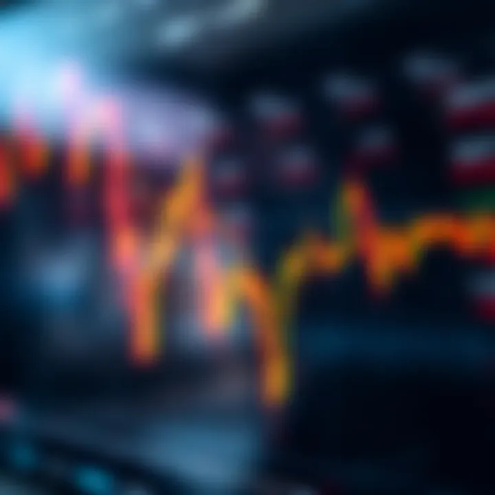 Graph showing currency pair fluctuations in forex market