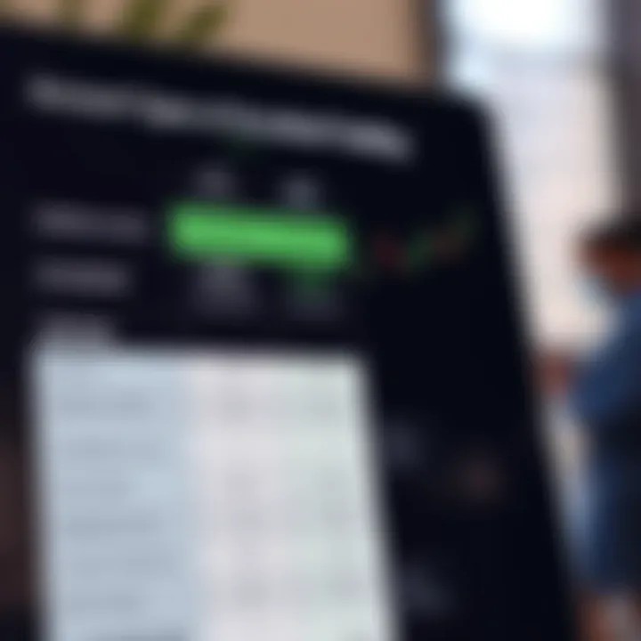 Comparison chart displaying different forex trading account types and their features