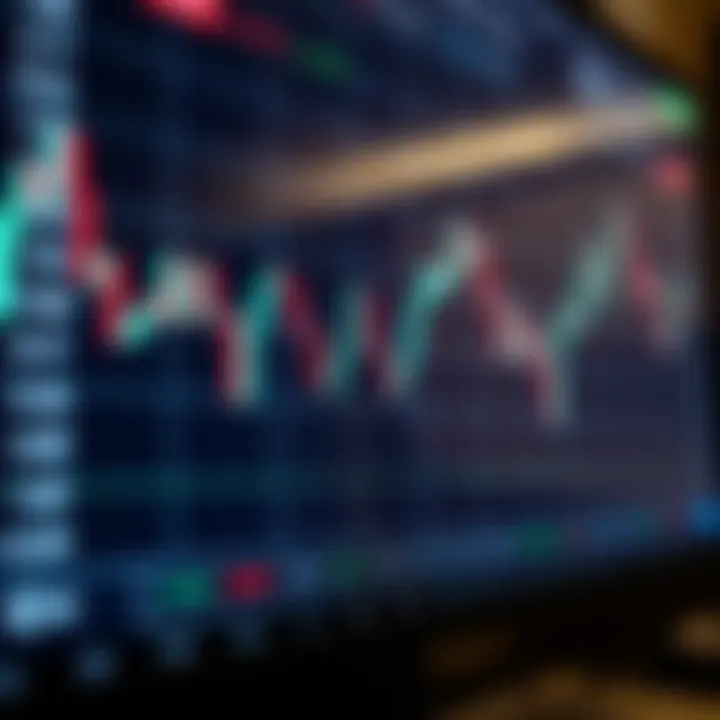 Illustration of a digital forex trading chart showing currency pairs and fluctuating rates on a screen