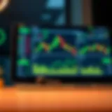 Illustration of a forex trading dashboard with charts and analytics tools