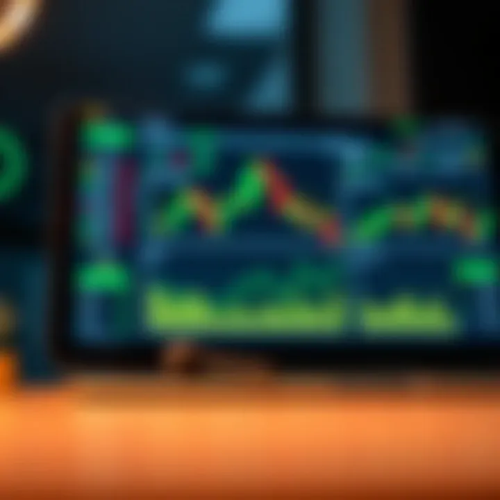 Illustration of a forex trading dashboard with charts and analytics tools