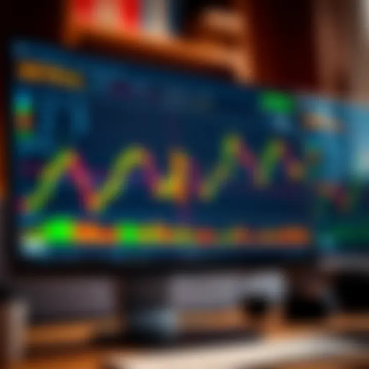 Computer screen displaying forex trading platform with candlestick charts and Kenyan flag