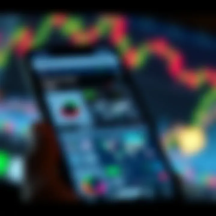 Forex Trading Performance Metrics and Market Analysis on Mobile Device Mobile phone screen displaying forex trading performance metrics and market analysis tools