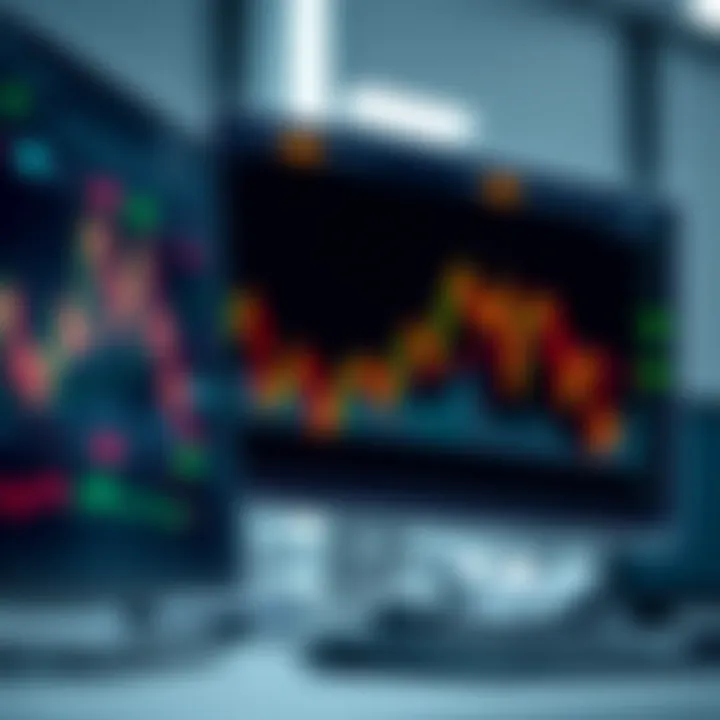User interface of a forex trading platform displaying charts and market data