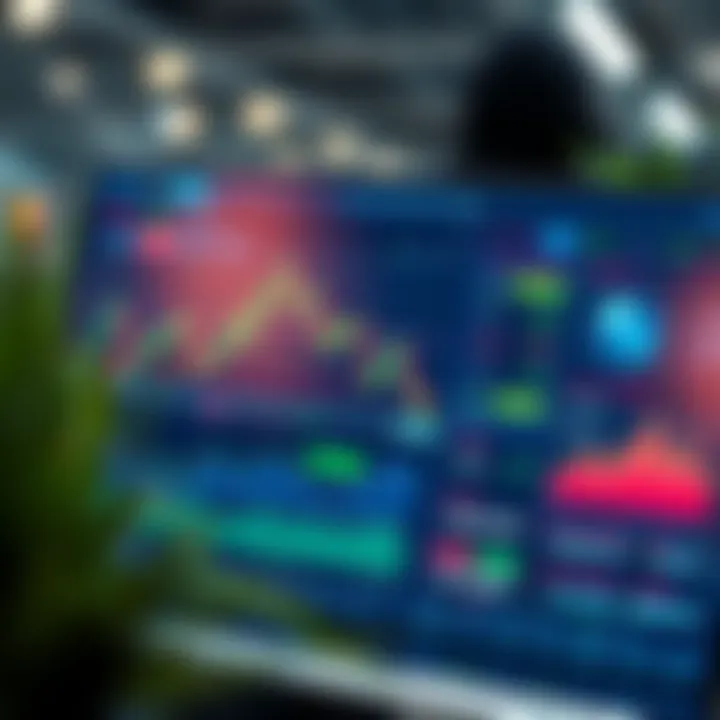 Illustration showing a forex trading platform dashboard with currency charts and analytics