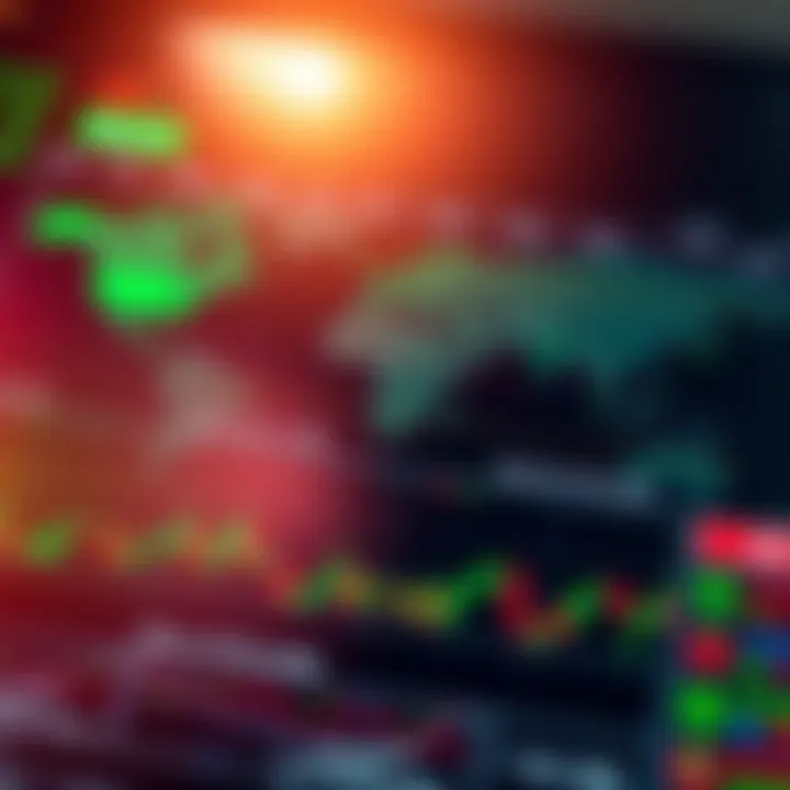 Digital representation of global currency exchange with world map and trading charts