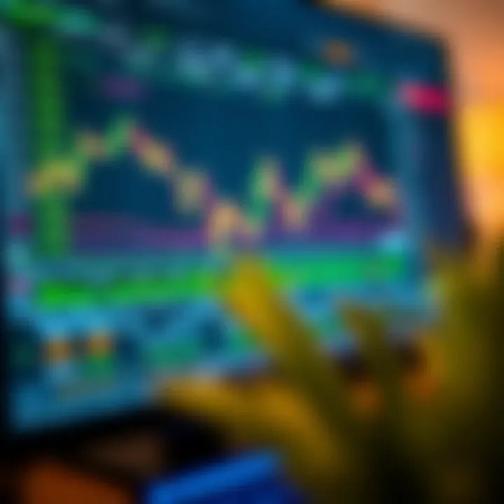 Trading platform interface displaying currency pairs and market data on computer screen