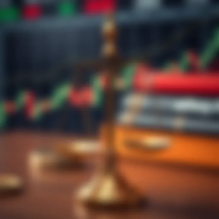 Illustration of legal scales symbolizing regulation and risk assessment in binary trading