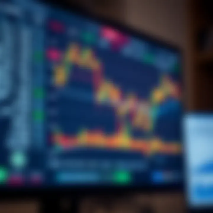 A computer screen showing forex trading platform with currency pairs and trading tools