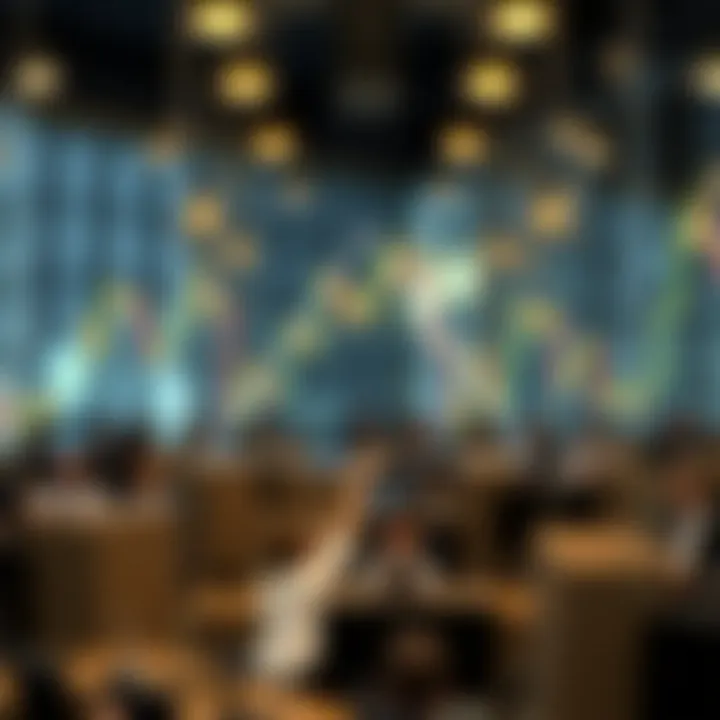 Visual representation of a symmetrical triangle chart pattern signaling market consolidation