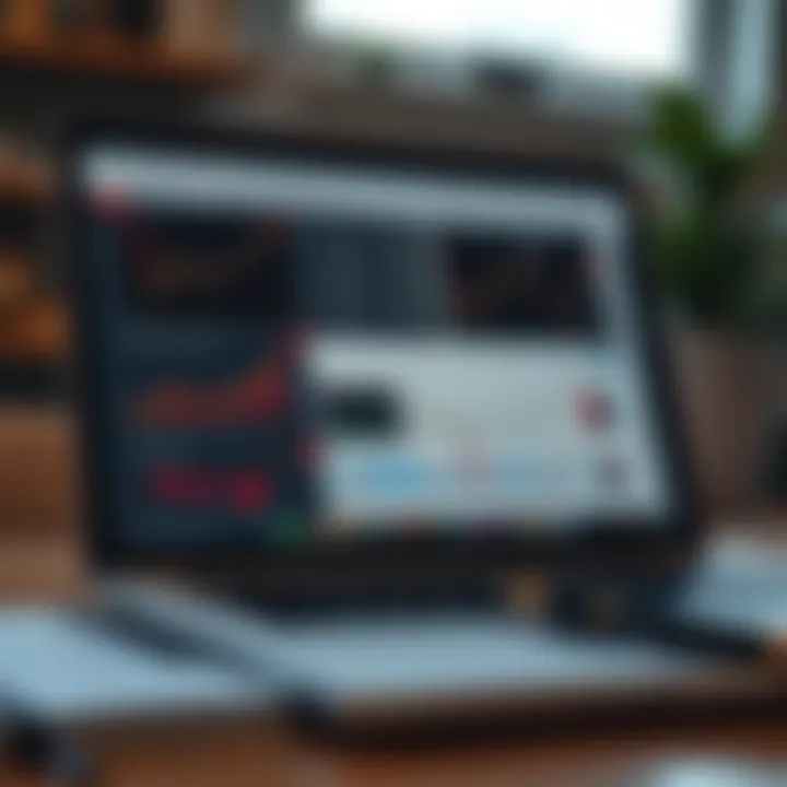 Open PDF document displaying forex trading charts and analysis on a laptop screen