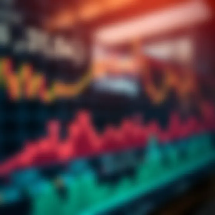 Graph illustrating binary forex trading trends with fluctuating currency values