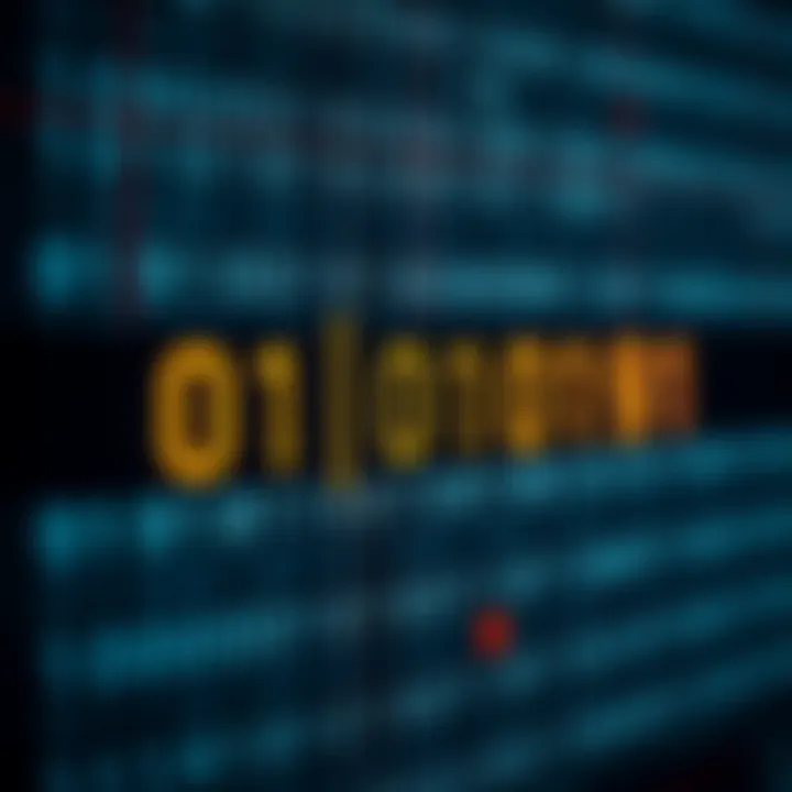 Diagram illustrating binary digits arranged in a sequence representing digital data