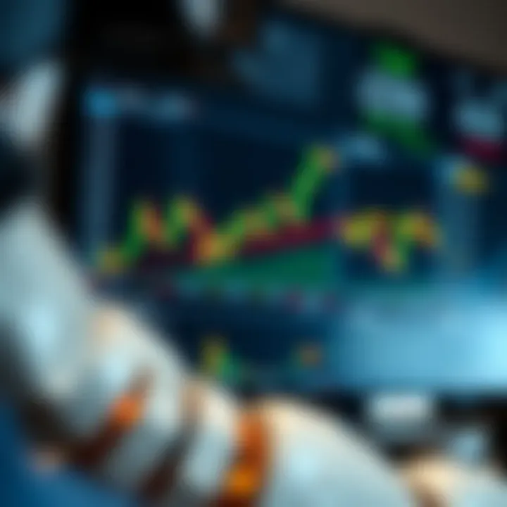 Automated trading software interface displaying binary option charts and trading signals