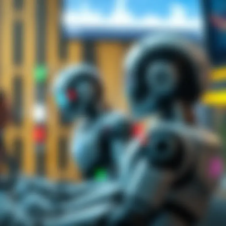 Conceptual graphic showing risk management and strategy integration in binary options trading robots