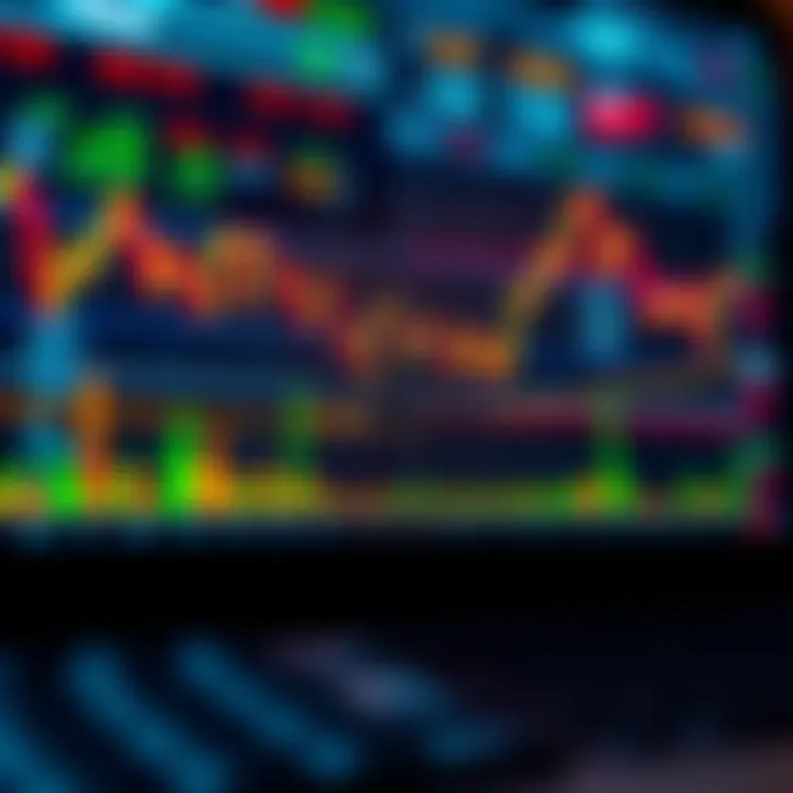 Illustration showing the concept of binary options trading with digital charts and financial symbols