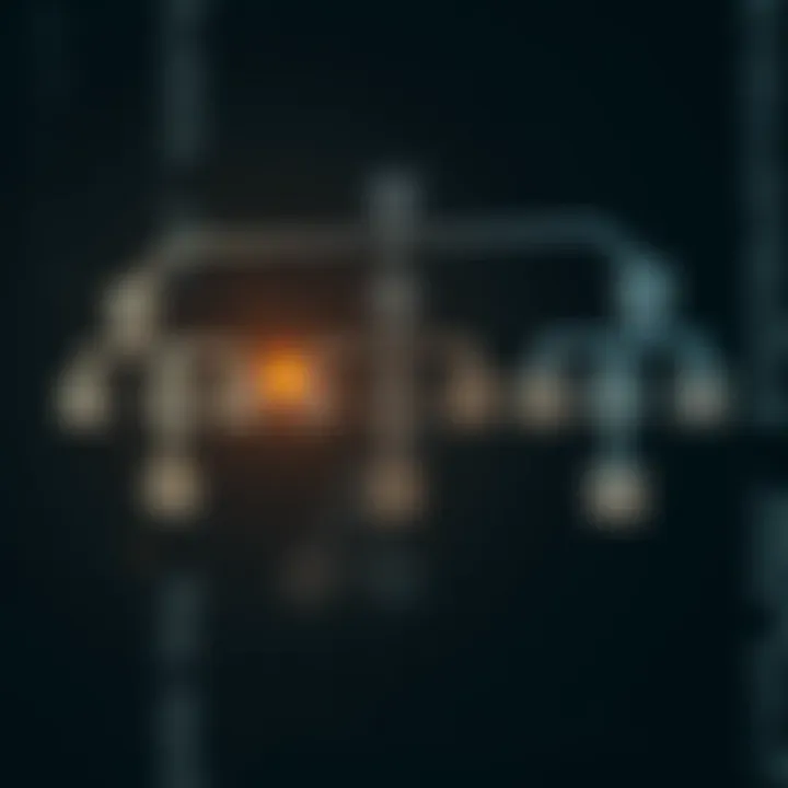 Diagram illustrating the hierarchical structure of a binary tree with nodes and branches