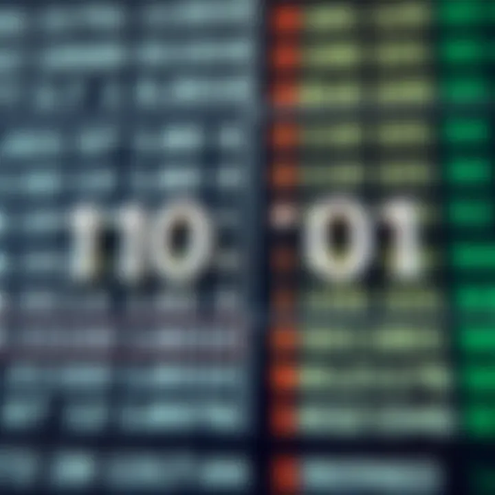 Illustration showing the comparison between decimal and binary number systems with place values