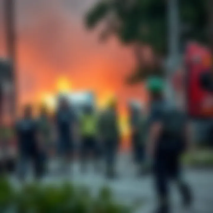 Emergency response coordination with multiple agencies in action