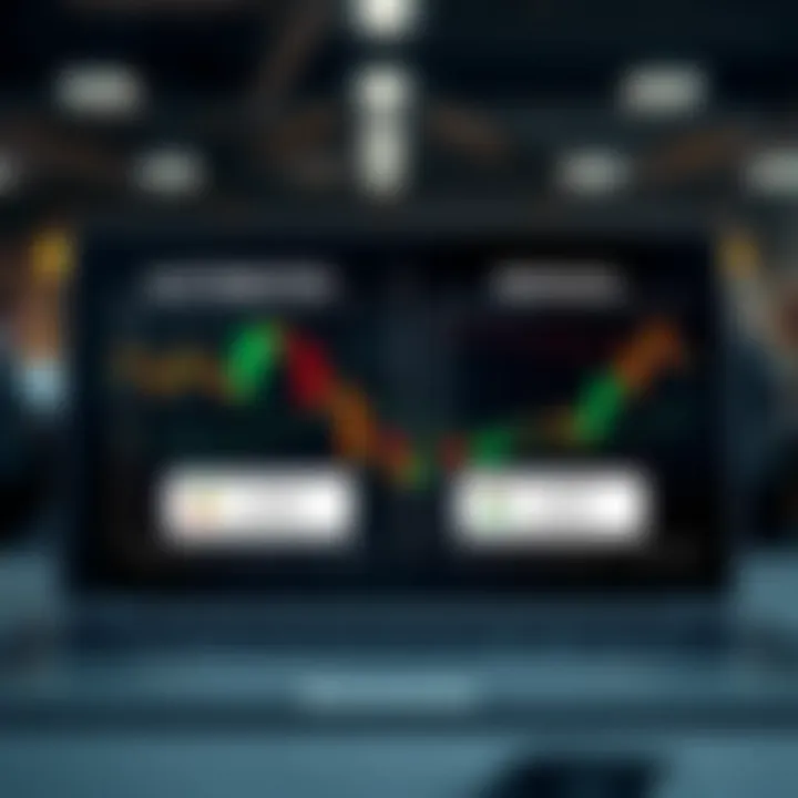 Comparison chart illustrating differences between automated and manual forex trading methods