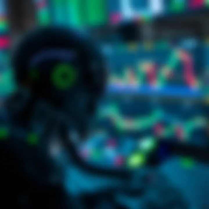 Visual representation of forex trading bots analyzing market data on computer screens