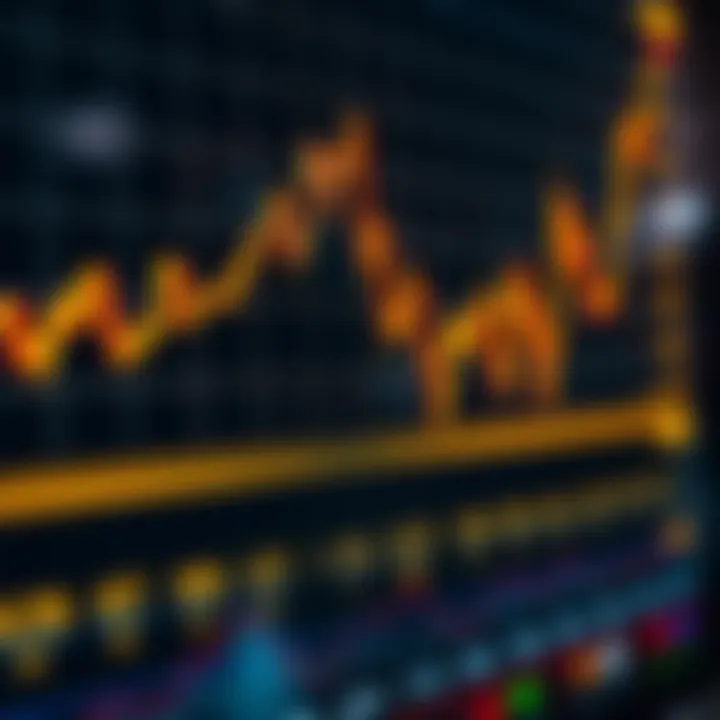 Graph displaying currency exchange rate fluctuations in the forex market