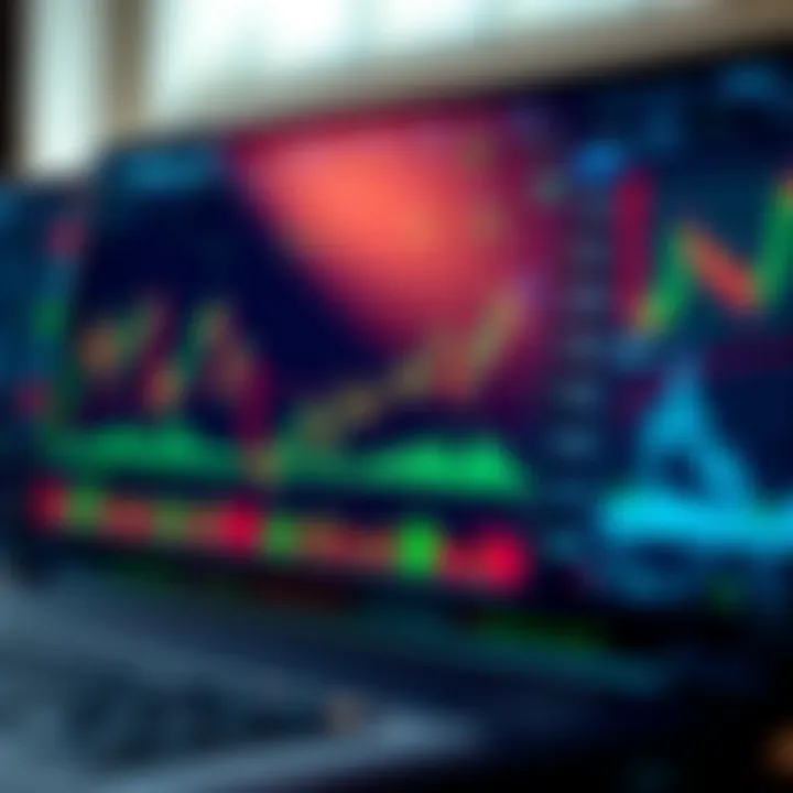 Illustration of a digital forex trading platform showing currency pair charts and market trends