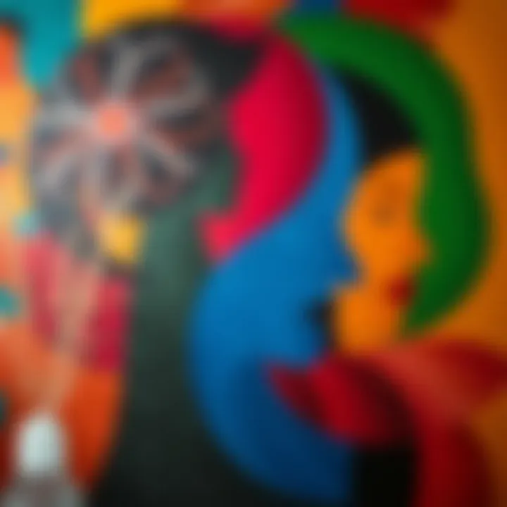 Colorful abstract representation of gender diversity with overlapping shapes and vibrant hues