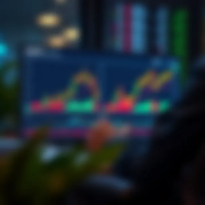 Graph showing automated forex trading software analyzing currency market trends